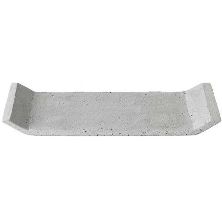 12 x 5 in. Moon Decorative Polystone Tray&44 Light Grey