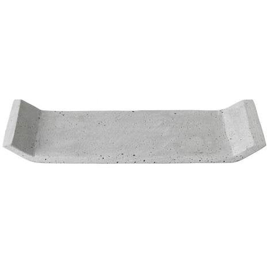 12 x 5 in. Moon Decorative Polystone Tray&44 Light Grey