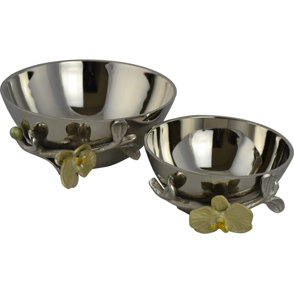 7.5 & 6 in. Metal Bowls Set&44 2 Piece