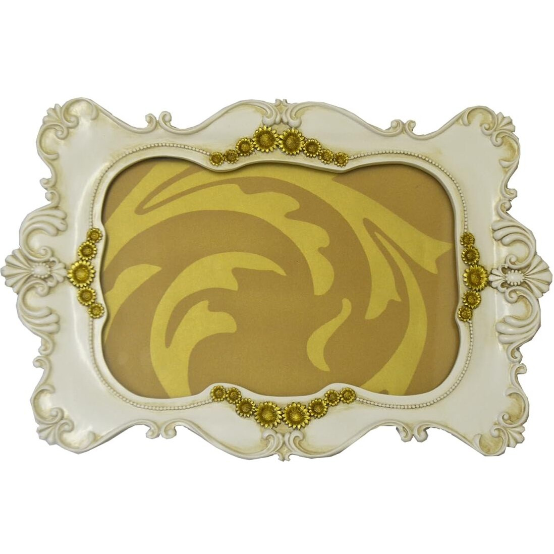 18 x 12 in. Beige & Gold Tray