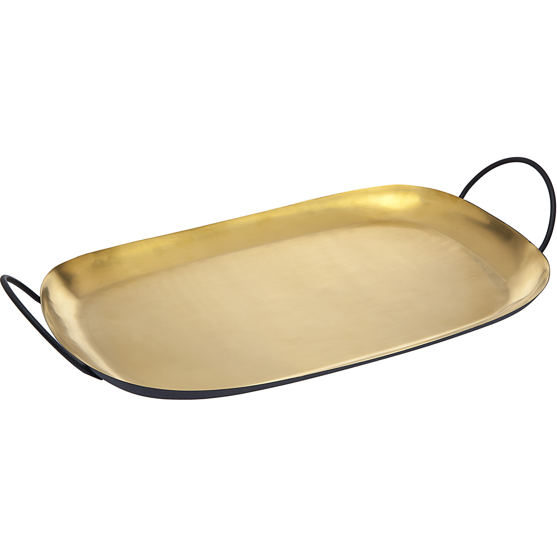 20 gold Rectangular Stainless Steel Serving Tray With Handles
