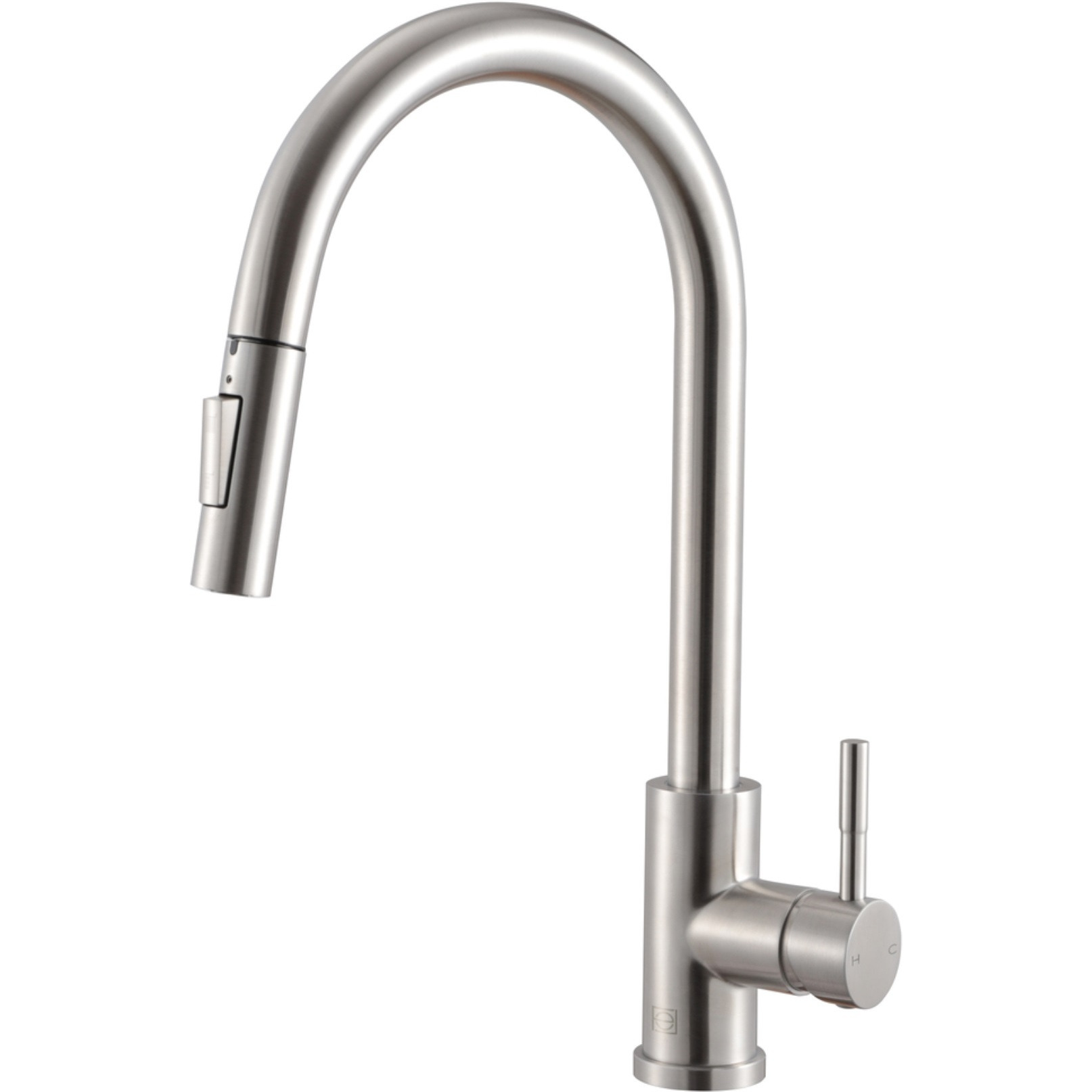 Jack Single Handle Pull Down Sprayer Kitchen Faucet in Brushed Nickel
