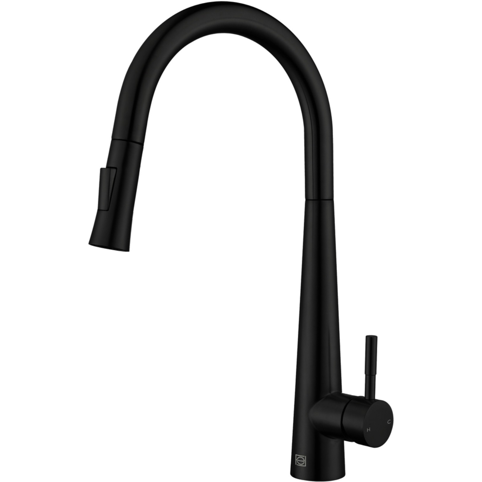 Lucas Single Handle Pull Down Sprayer Kitchen Faucet in Matte Black