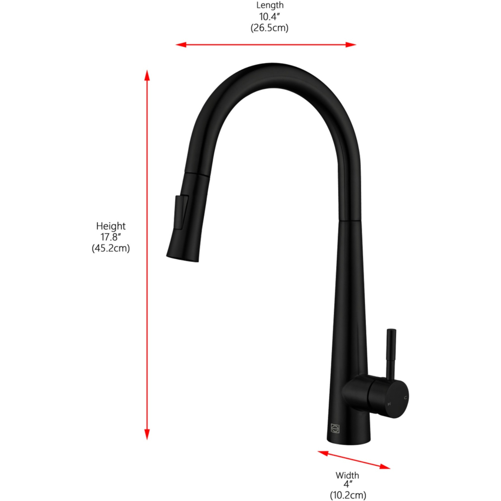 Lucas Single Handle Pull Down Sprayer Kitchen Faucet in Matte Black
