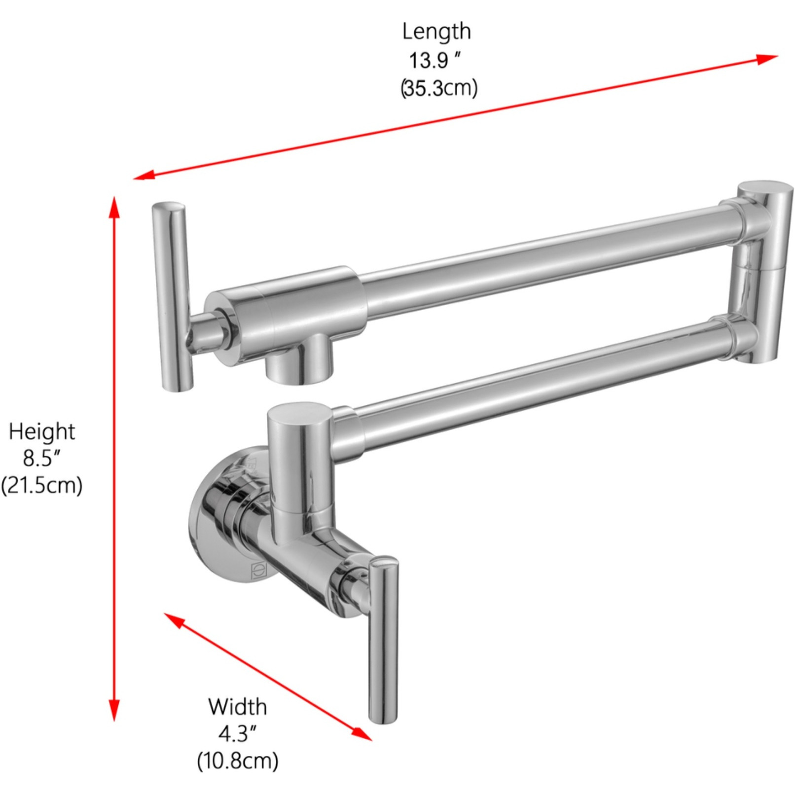 Gabriel Wall Mounted Pot Filler in Brushed Nickel