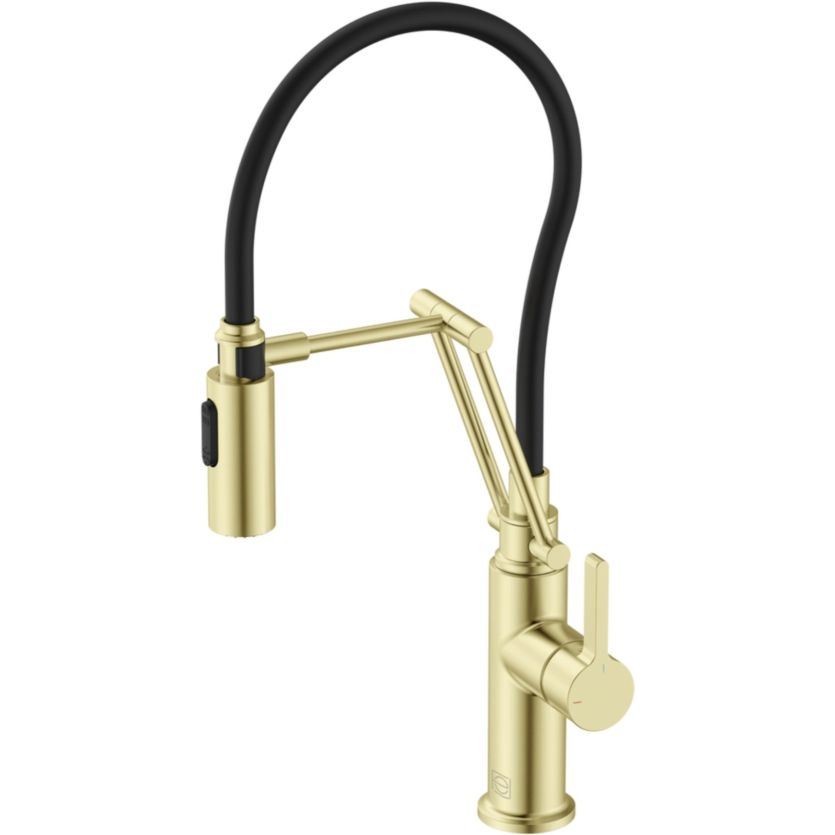 Leonardo Single Handle Pull Down Sprayer Kitchen Faucet in Brushed Gold