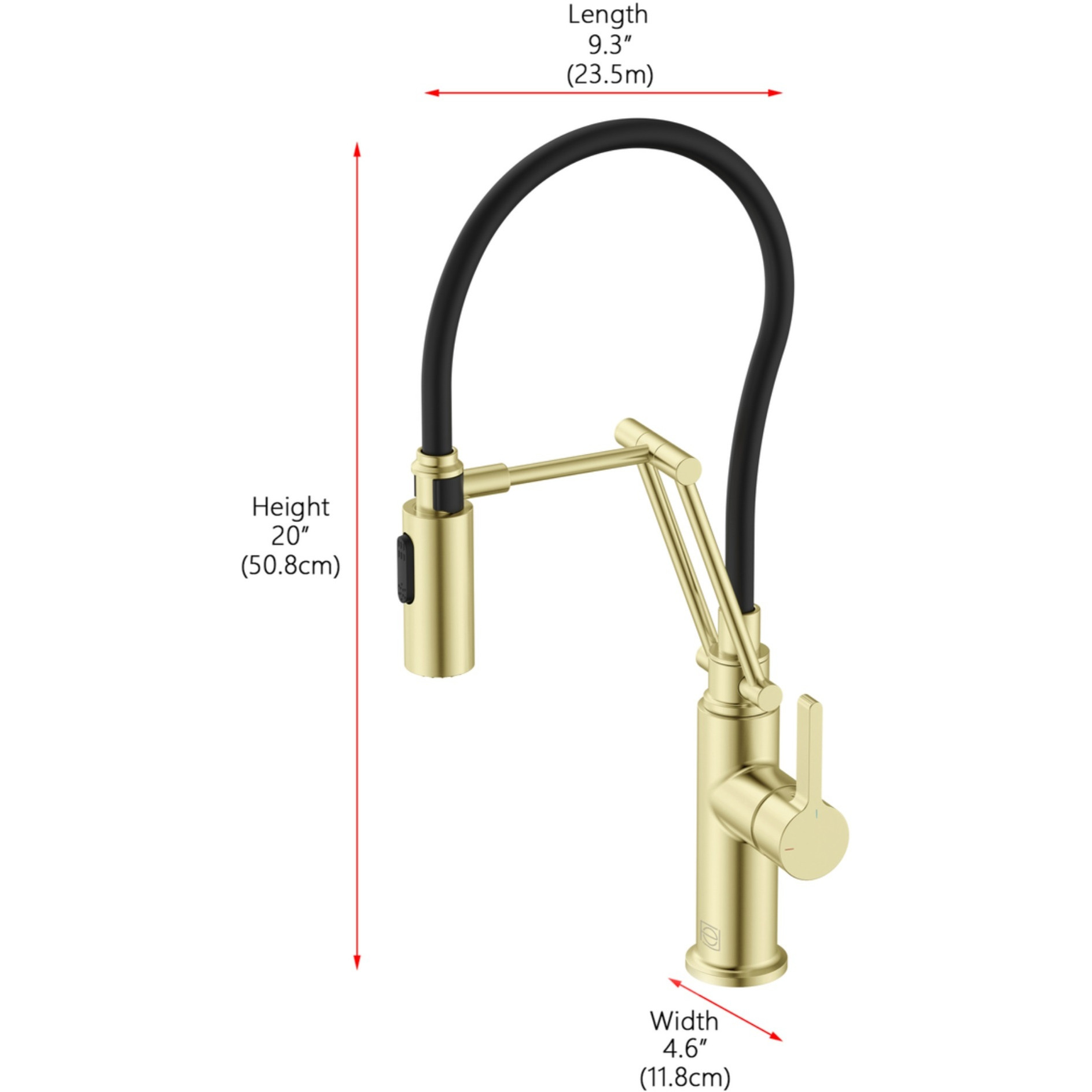 Leonardo Single Handle Pull Down Sprayer Kitchen Faucet in Brushed Gold