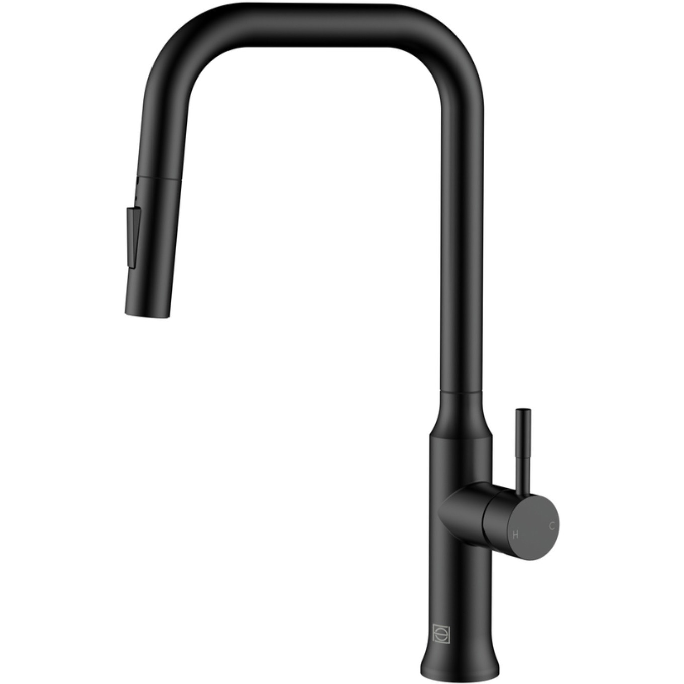Noor Single Handle Pull Down Sprayer Kitchen Faucet in Matte Black