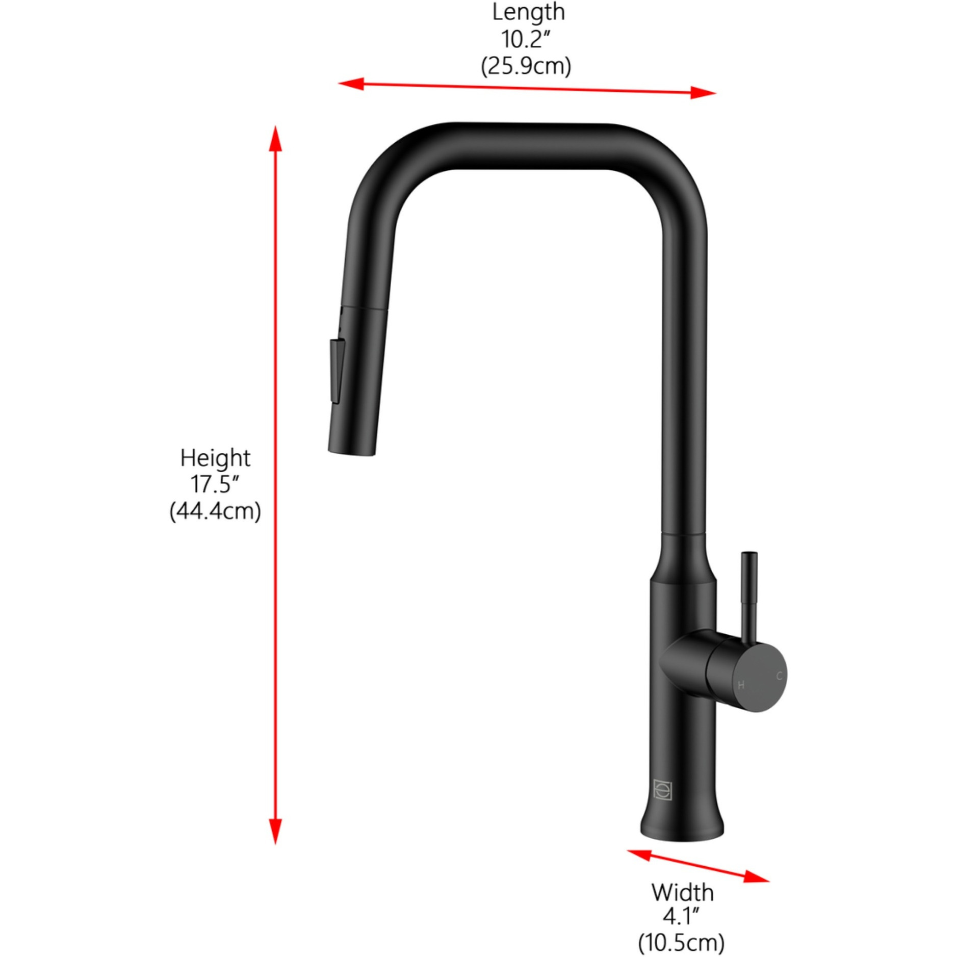 Noor Single Handle Pull Down Sprayer Kitchen Faucet in Matte Black