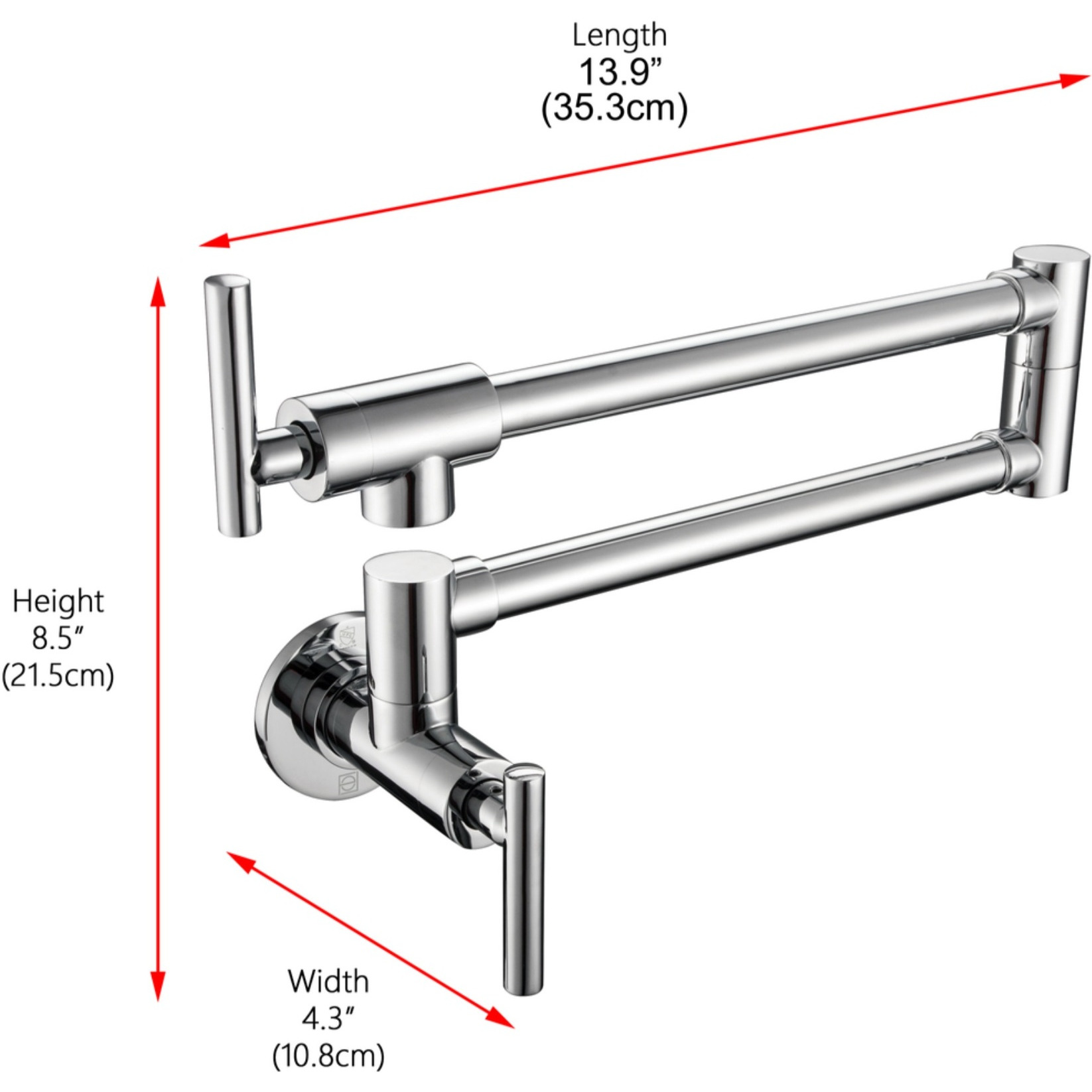Gabriel Wall Mounted Pot Filler in Chrome