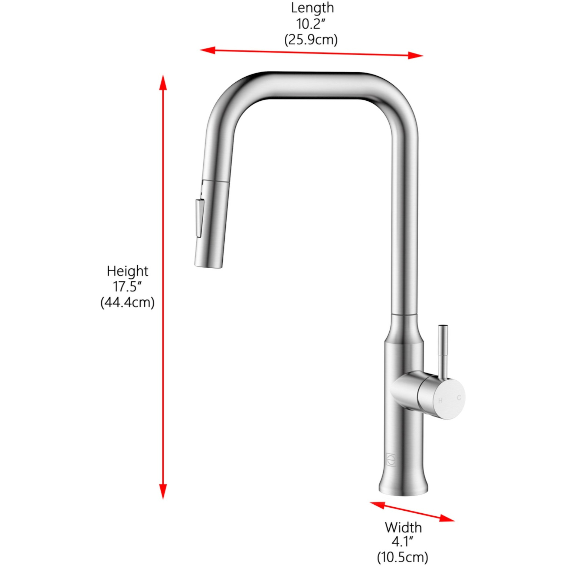 Noor Single Handle Pull Down Sprayer Kitchen Faucet in Brushed Nickel