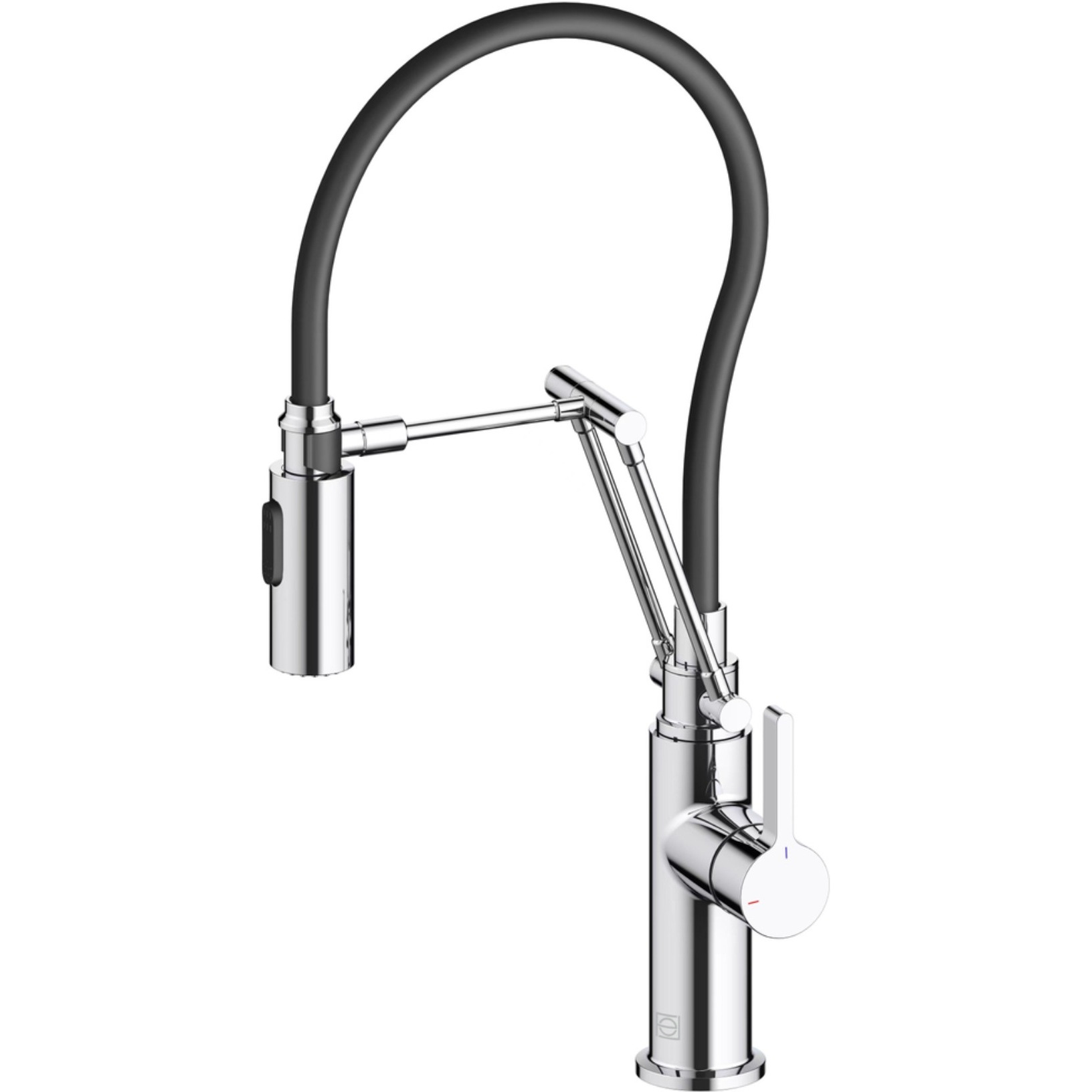Leonardo Single Handle Pull Down Sprayer Kitchen Faucet in Chrome