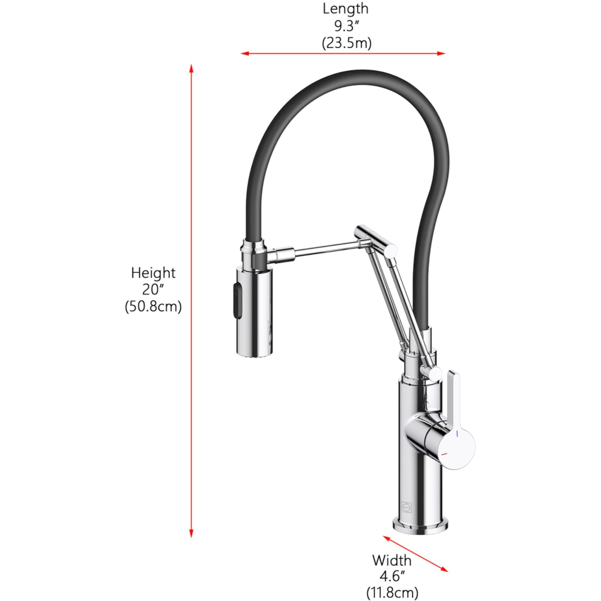 Leonardo Single Handle Pull Down Sprayer Kitchen Faucet in Chrome