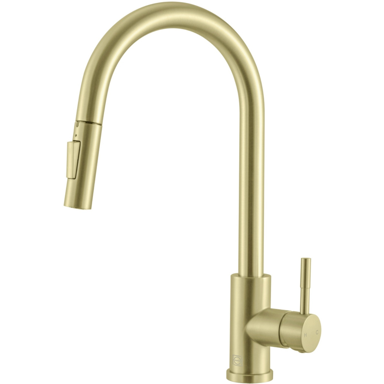 Jack Single Handle Pull Down Sprayer Kitchen Faucet in Brushed Gold
