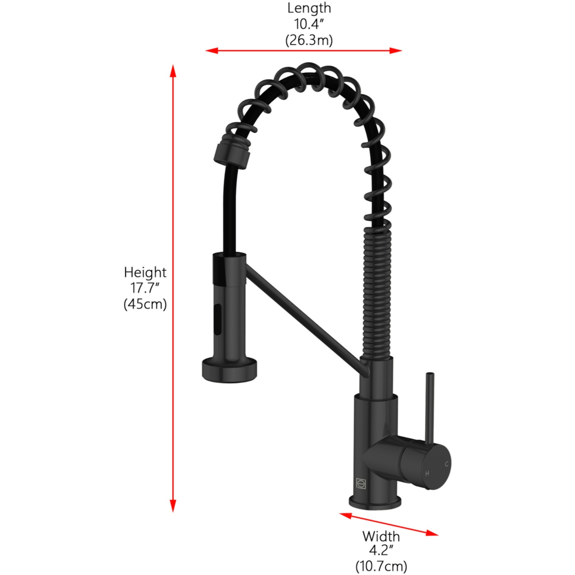 Yara Single Handle Pull Down Sprayer Kitchen Faucet in Matte Black