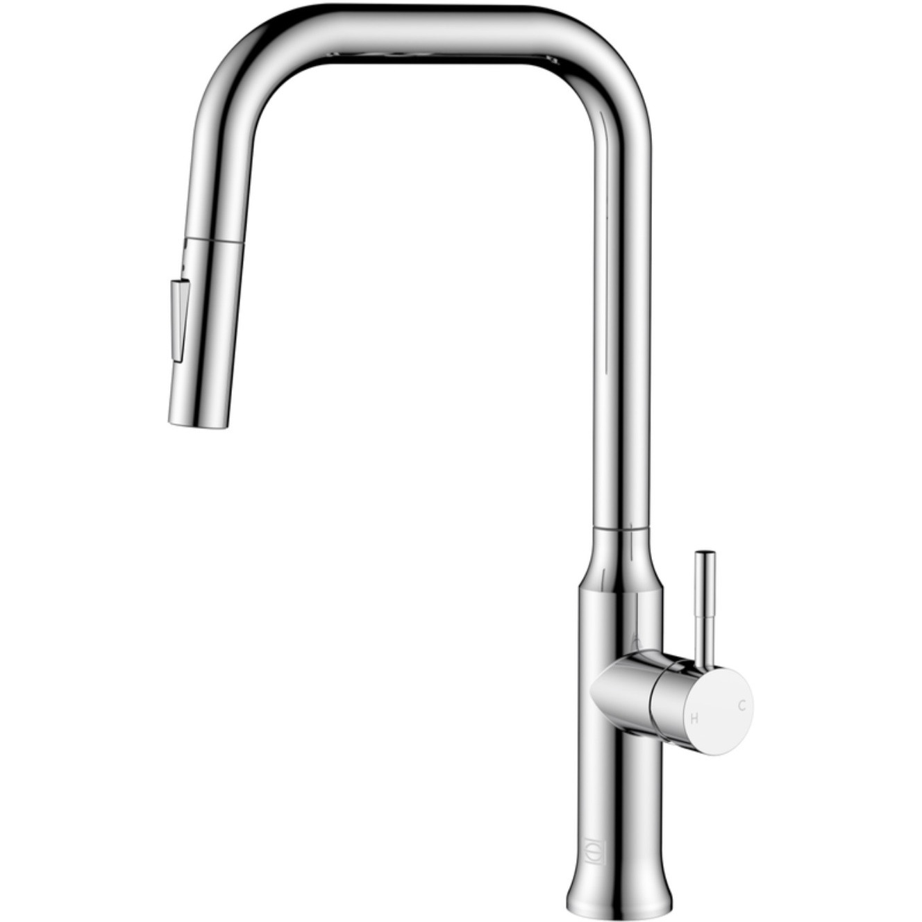 Noor Single Handle Pull Down Sprayer Kitchen Faucet in Chrome