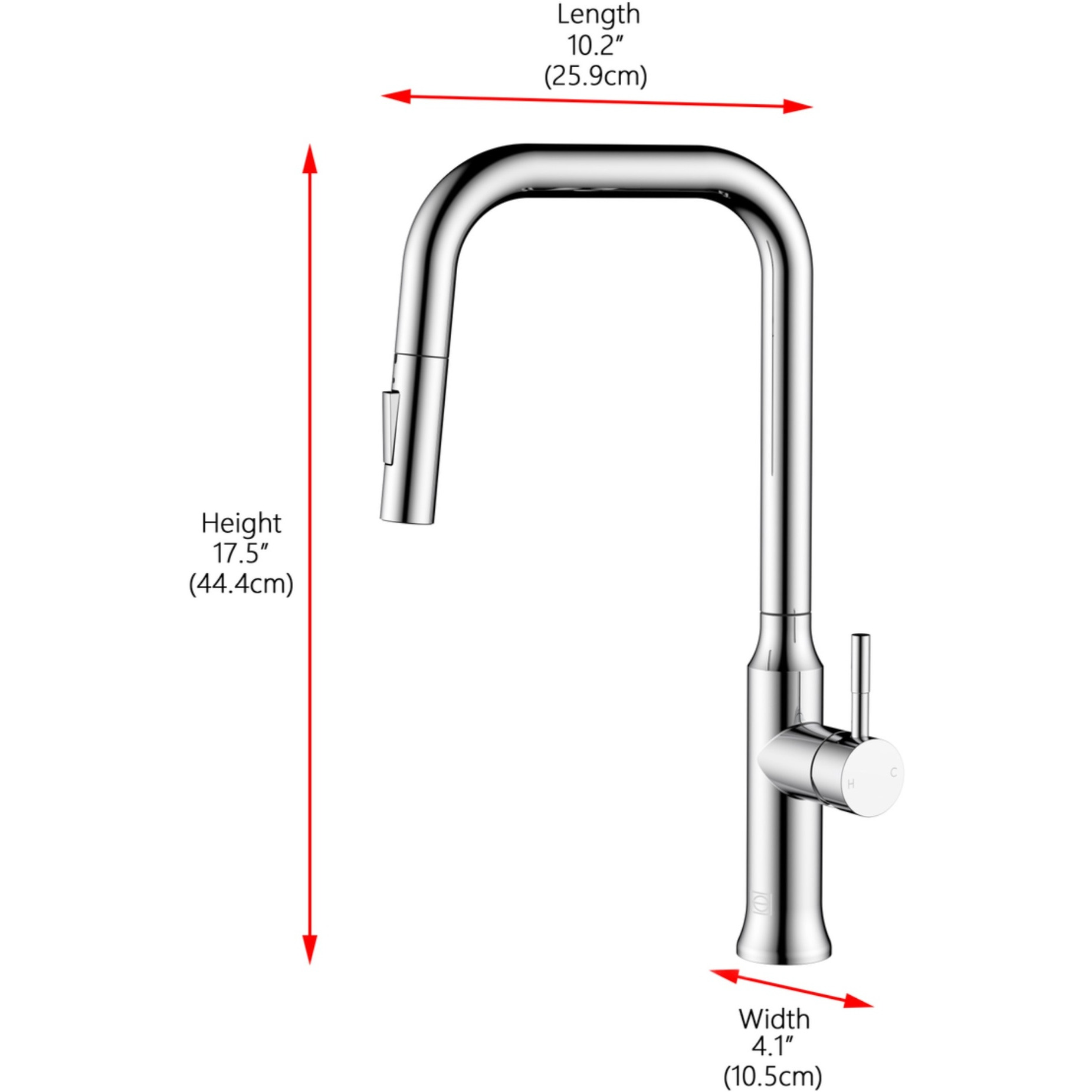 Noor Single Handle Pull Down Sprayer Kitchen Faucet in Chrome