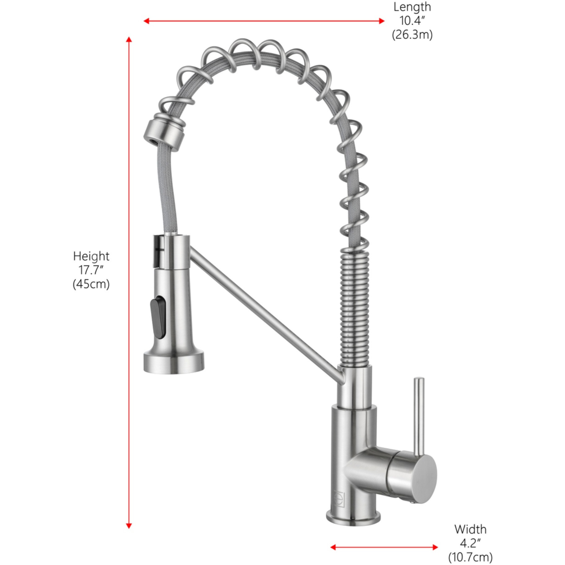 Yara Single Handle Pull Down Sprayer Kitchen Faucet in Brushed Nickel