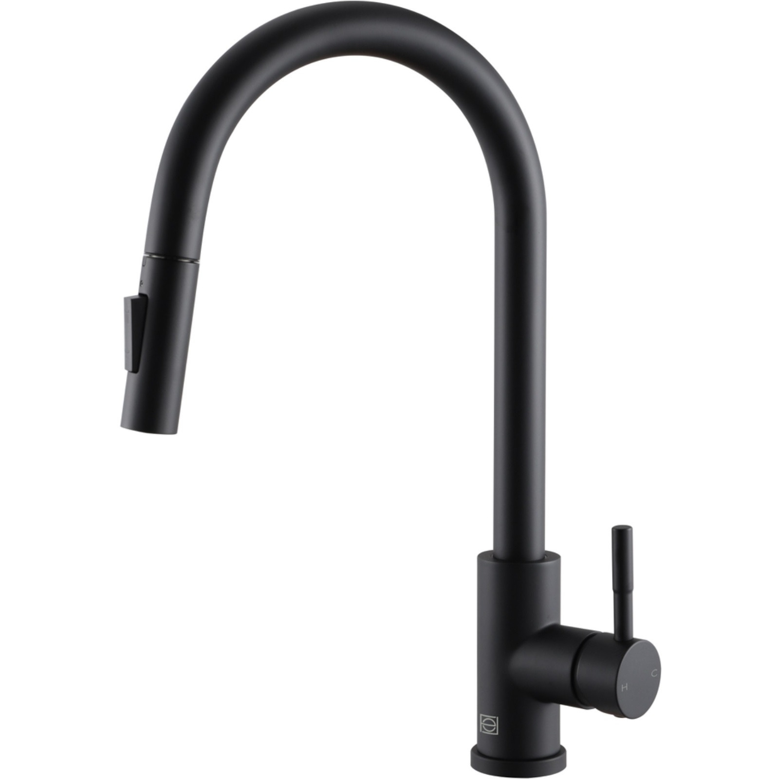 Jack Single Handle Pull Down Sprayer Kitchen Faucet in Matte Black