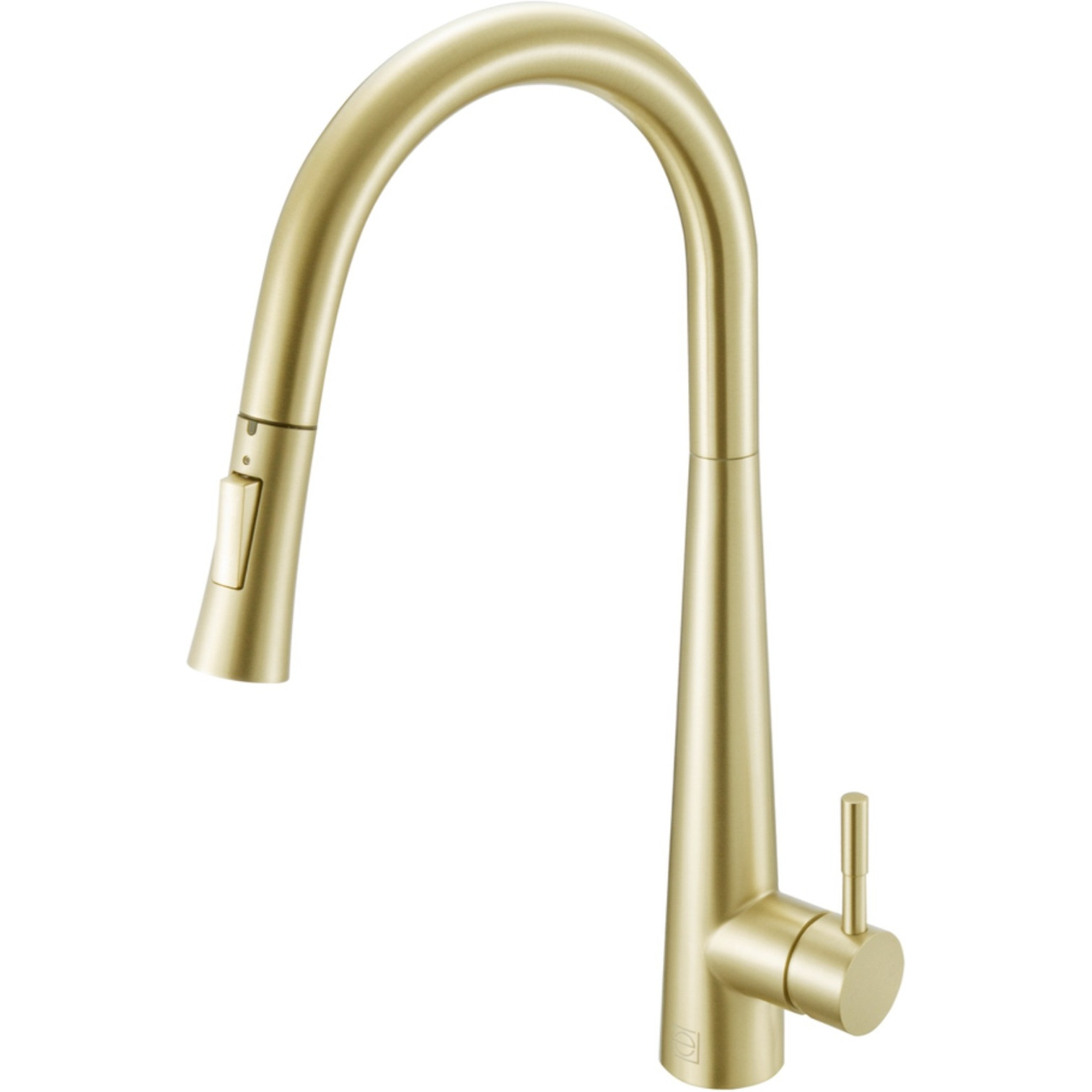 Lucas Single Handle Pull Down Sprayer Kitchen Faucet in Brushed Gold