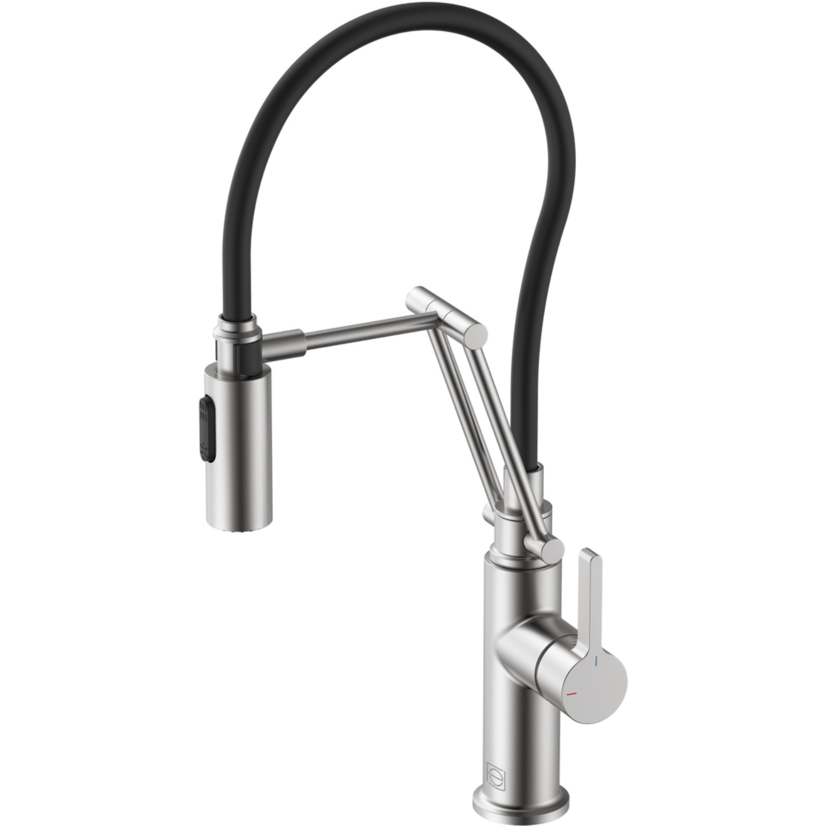 Leonardo Single Handle Pull Down Sprayer Kitchen Faucet in Brushed Nickel
