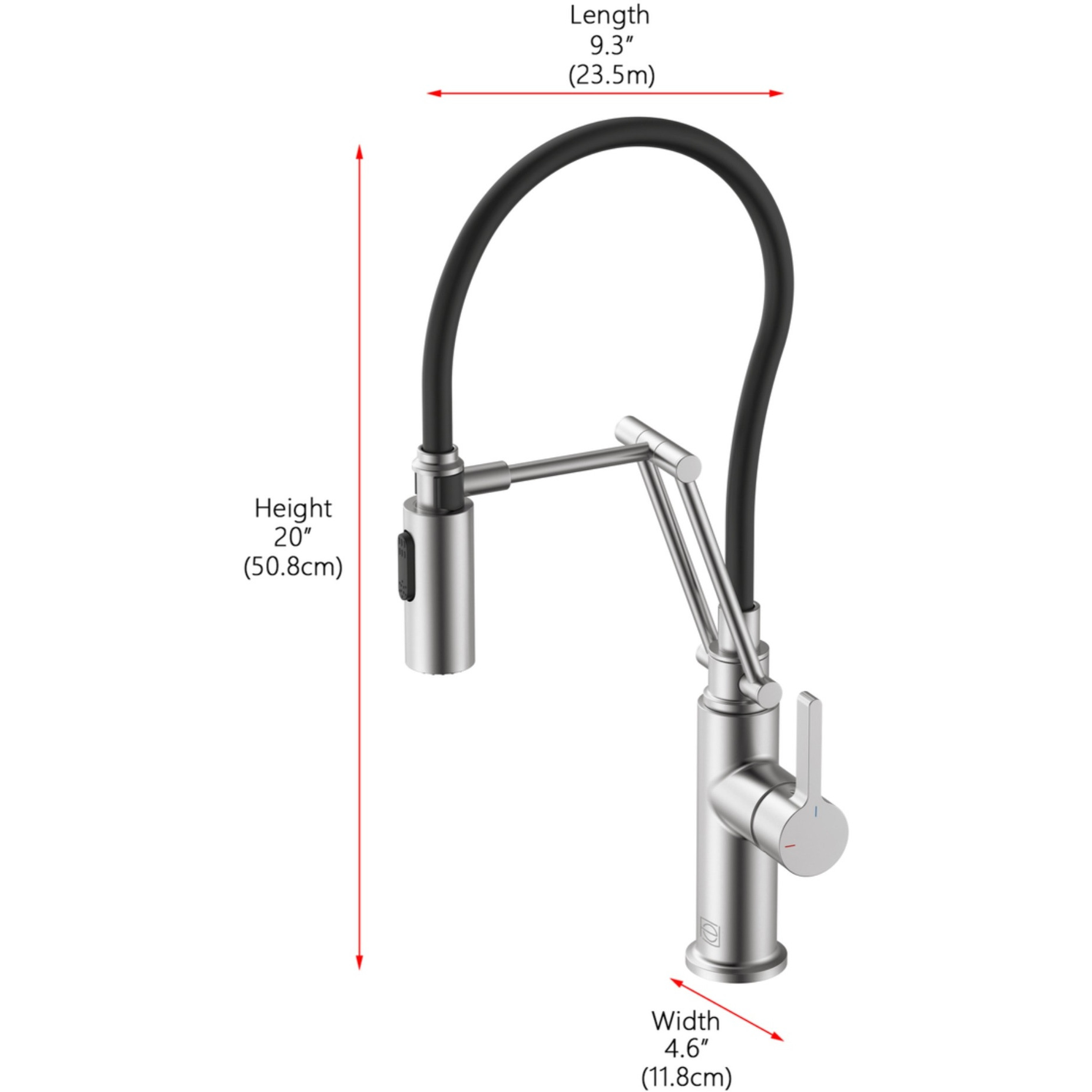 Leonardo Single Handle Pull Down Sprayer Kitchen Faucet in Brushed Nickel