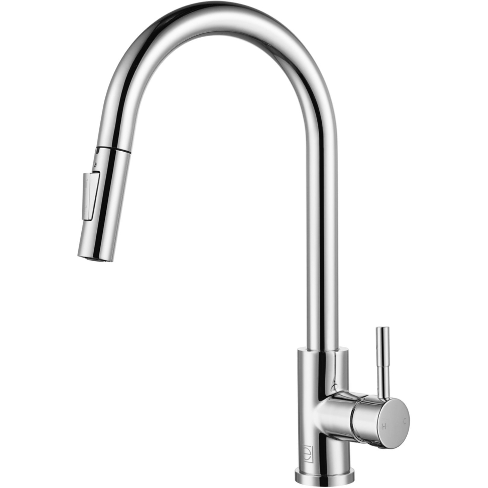 Jack Single Handle Pull Down Sprayer Kitchen Faucet in Chrome