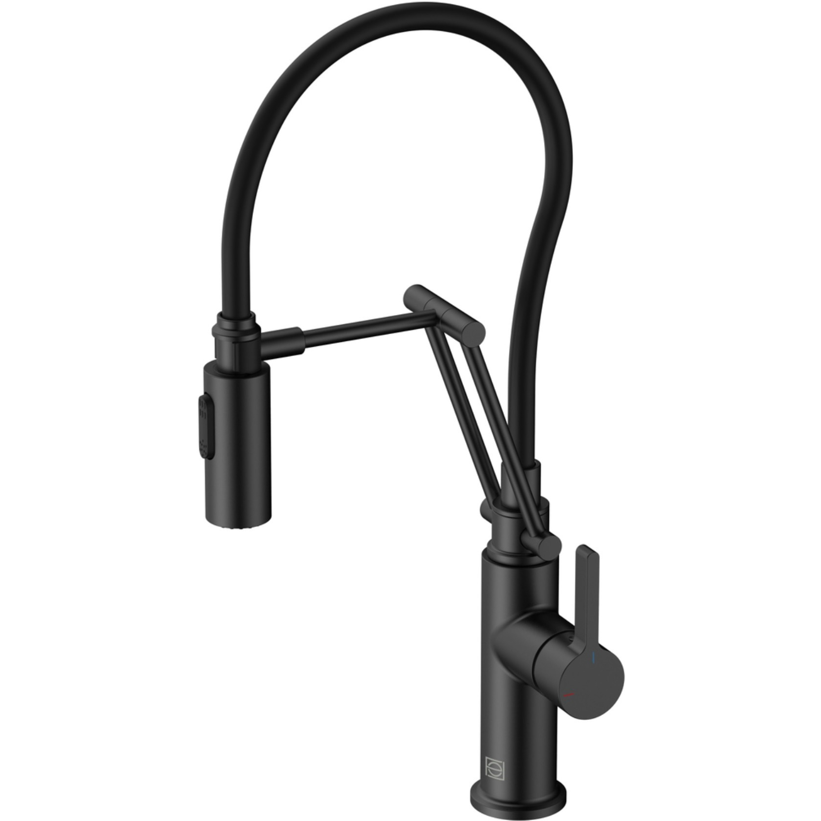 Leonardo Single Handle Pull Down Sprayer Kitchen Faucet in Matte Black