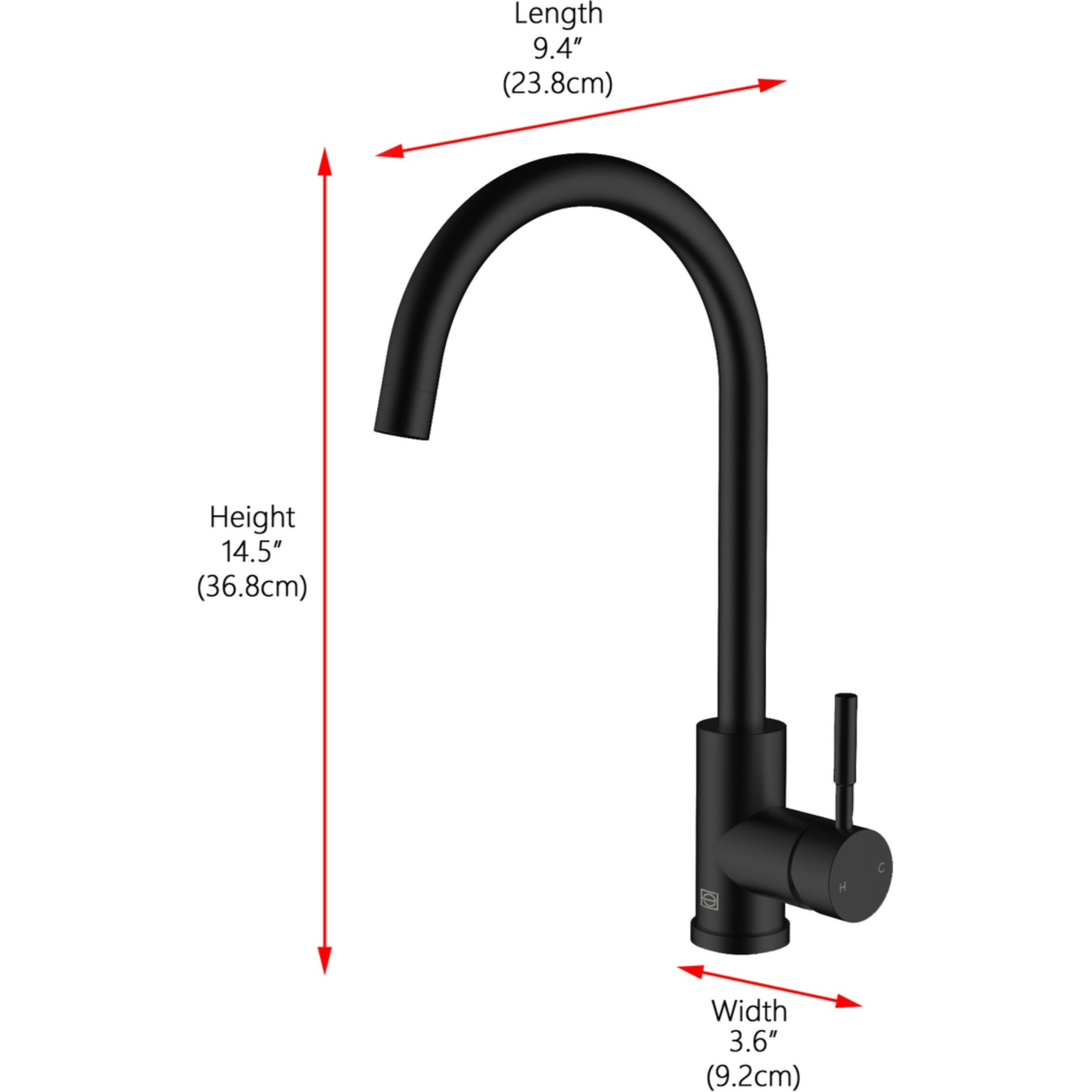 Finn Single Handle Kitchen Faucet in Matte Black