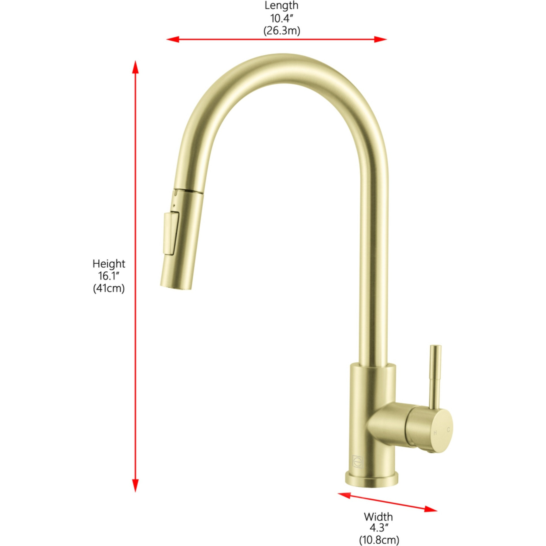 Luca Single Handle Pull Down Sprayer Kitchen Faucet with touch sensor in Brushed Gold