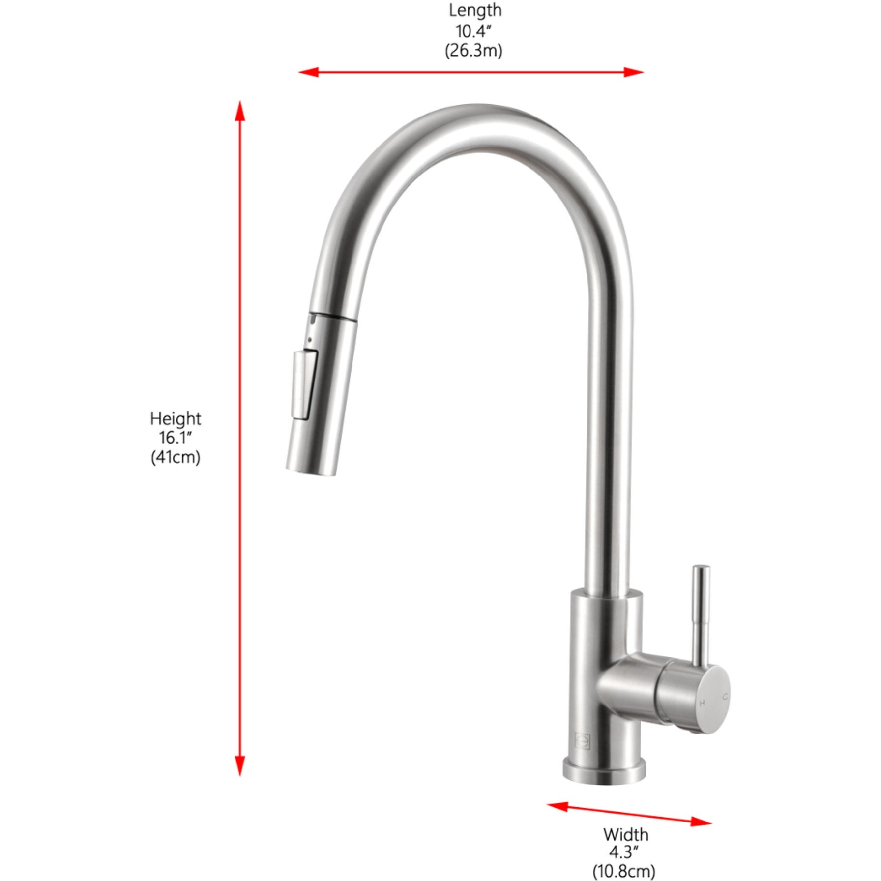 Luca Single Handle Pull Down Sprayer Kitchen Faucet with touch sensor in Brushed Nickel