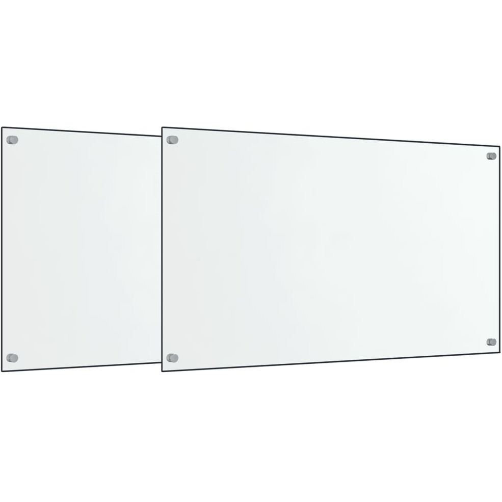 vidaXL Kitchen Backsplashes 2 pcs Transparent 27.6&quotx23.6" Tempered Glass