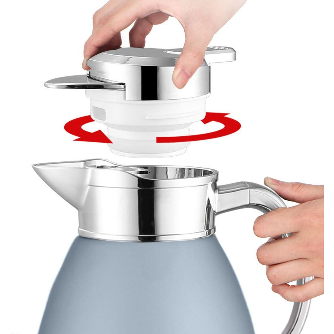 Soga 2.3L Blue Color 3-Layer Vacuum Insulated Stainless Steel Flask  Ideal for Home and  Office