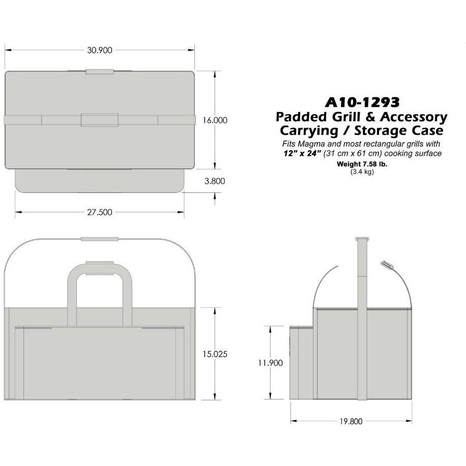 Magma Storage carry case Fits 12 X 18 Inch Rectangular grills