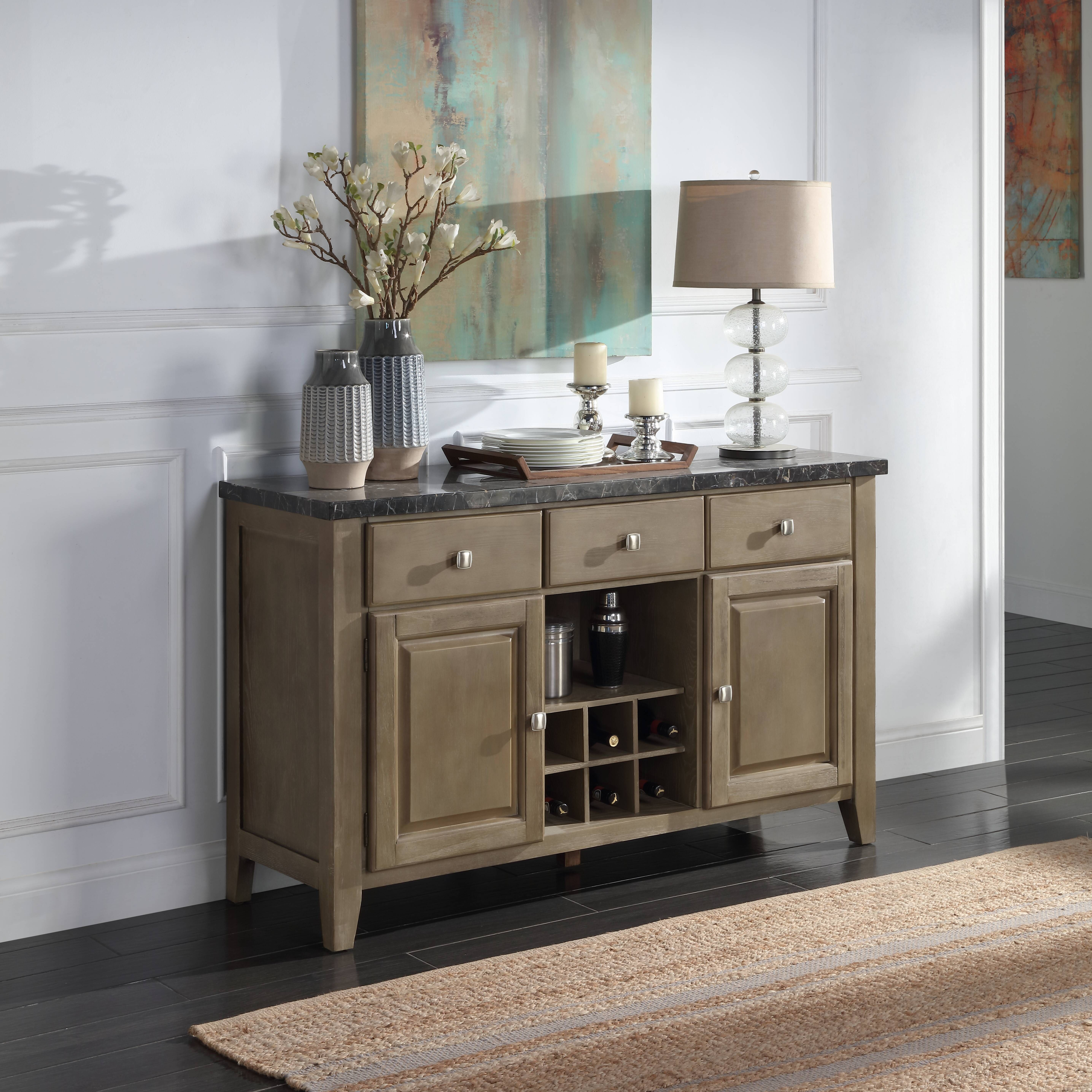 AcME charnell Server in Marble & Oak Finish DN00555(D0102H7JSJ6)