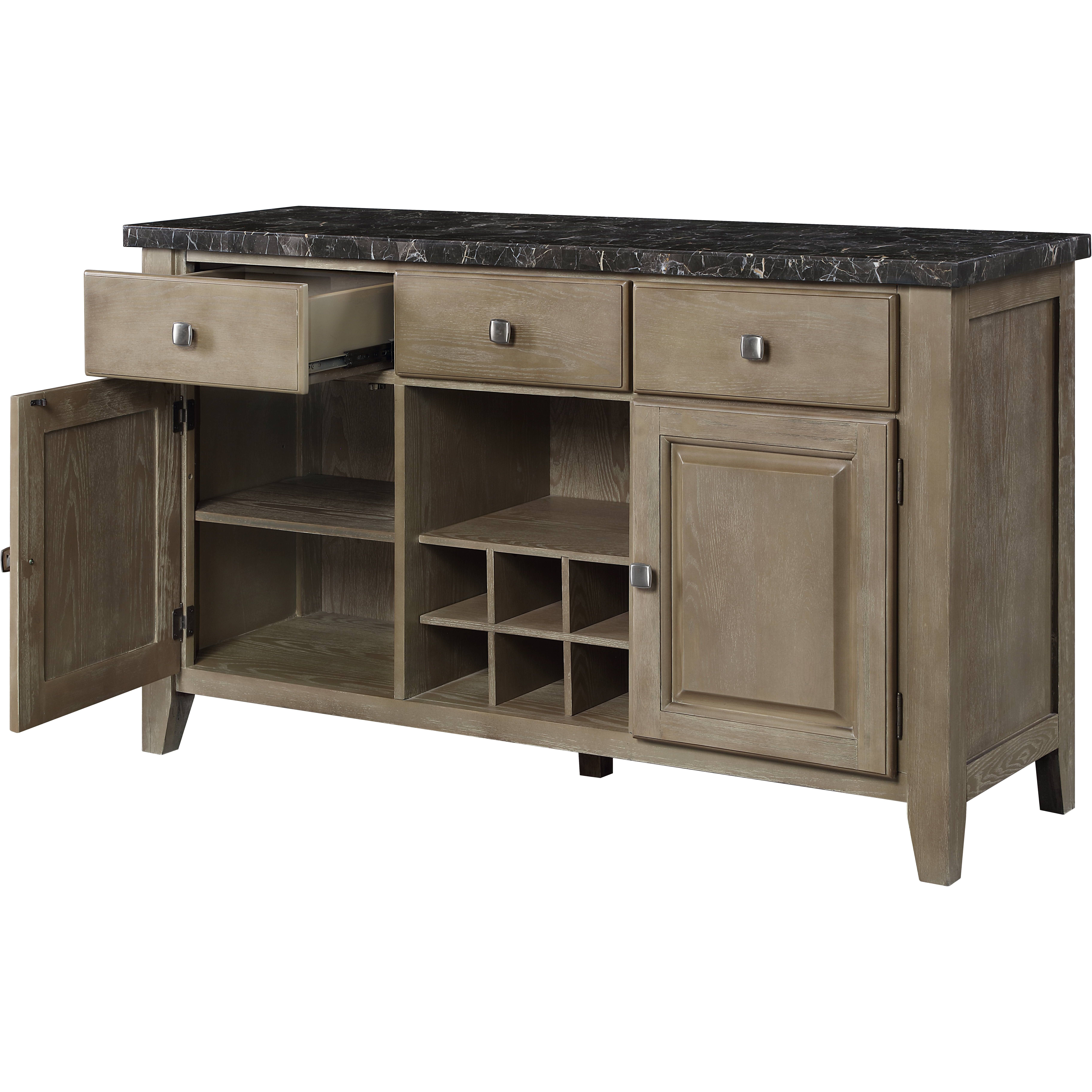 AcME charnell Server in Marble & Oak Finish DN00555(D0102H7JSJ6)