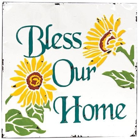 Bless Our Home Vintage Metal Wall Plaque