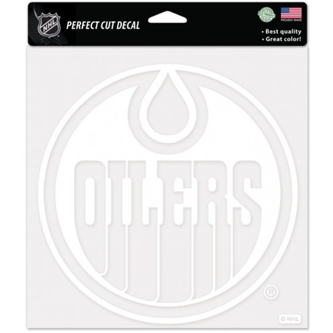 Edmonton Oilers Decal 8x8 Perfect Cut White