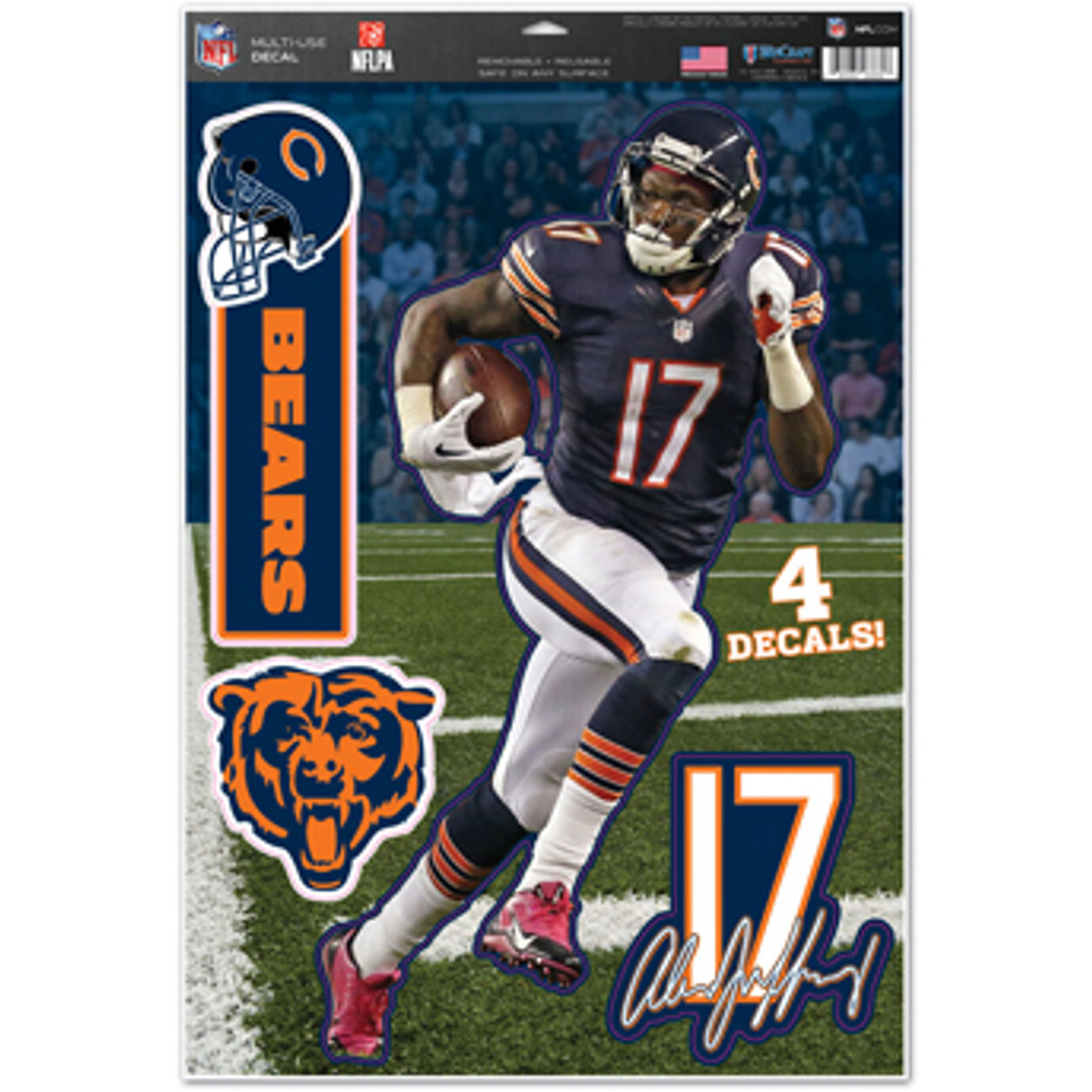 Chicago Bears Decal 11x17 Multi Use Alshon Jeffrey CO