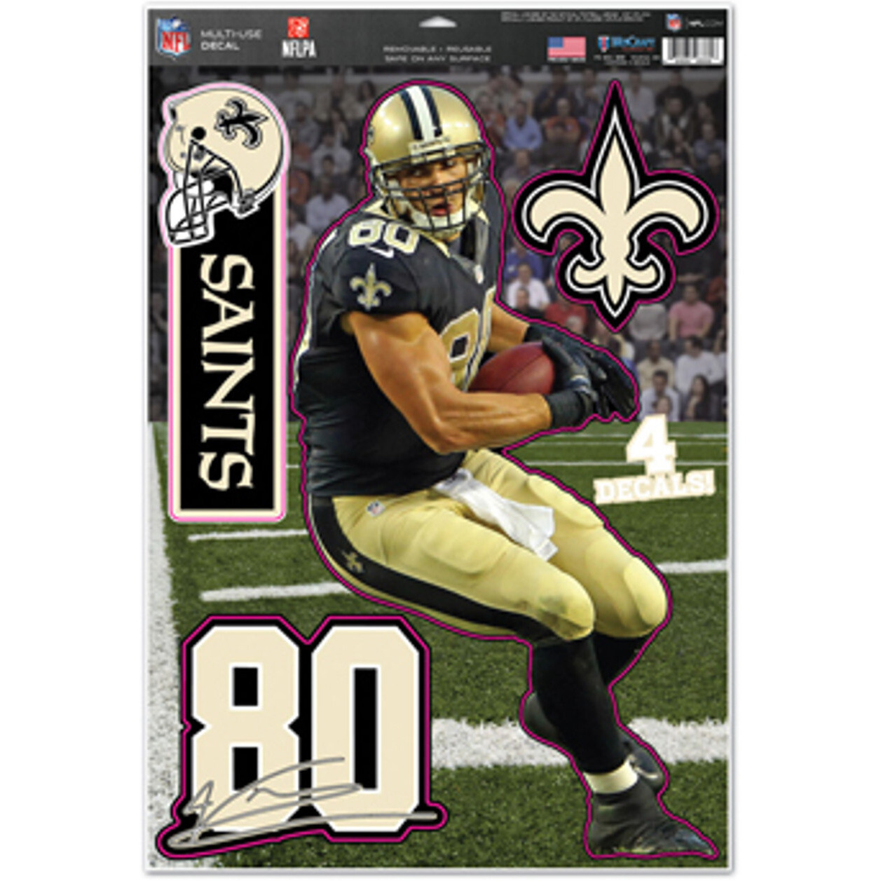 New Orleans Saints Decal 11x17 Multi Use Jimmy Graham Design CO