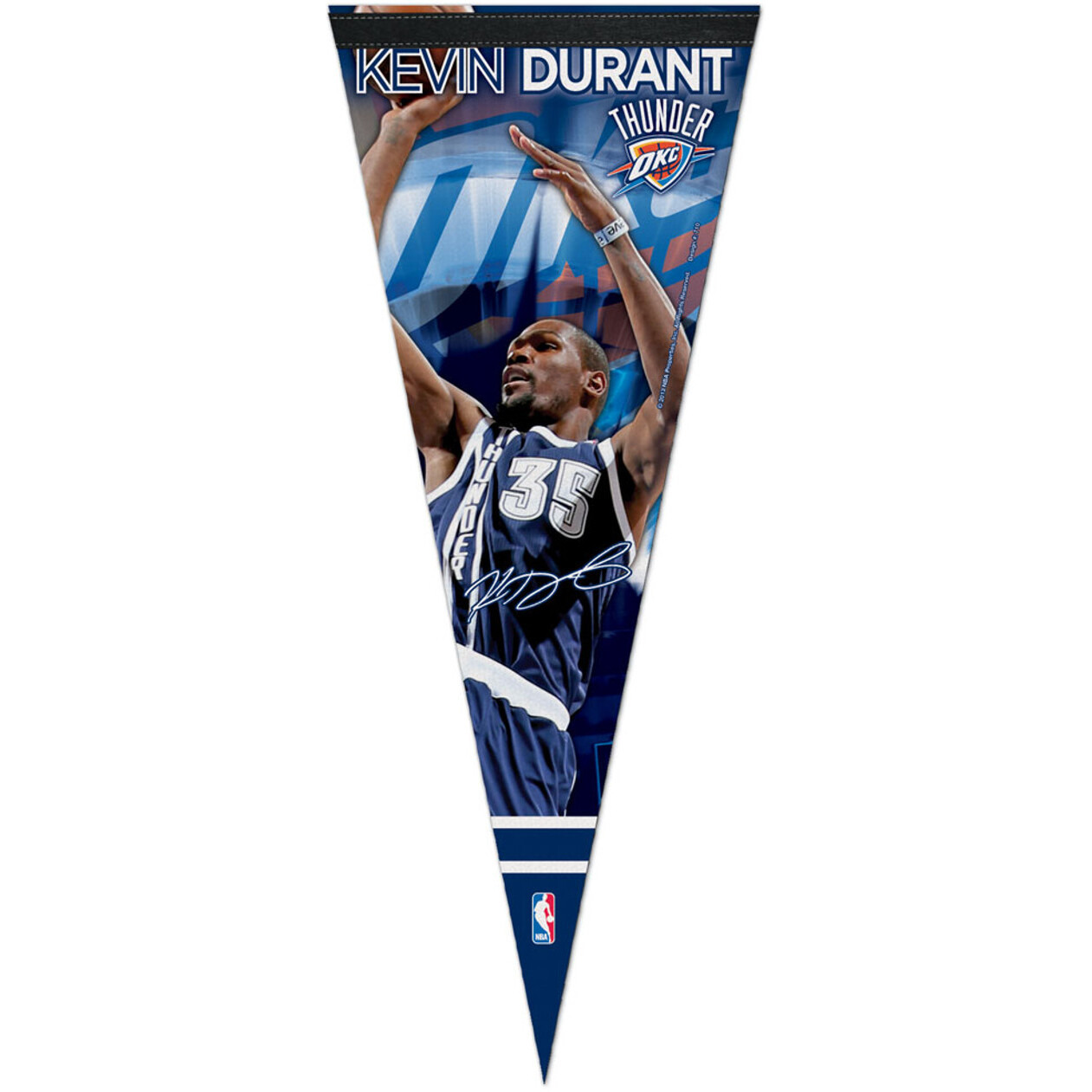 Oklahoma City Thunder Pennant 12x30 Premium Style Kevin Durant Design CO