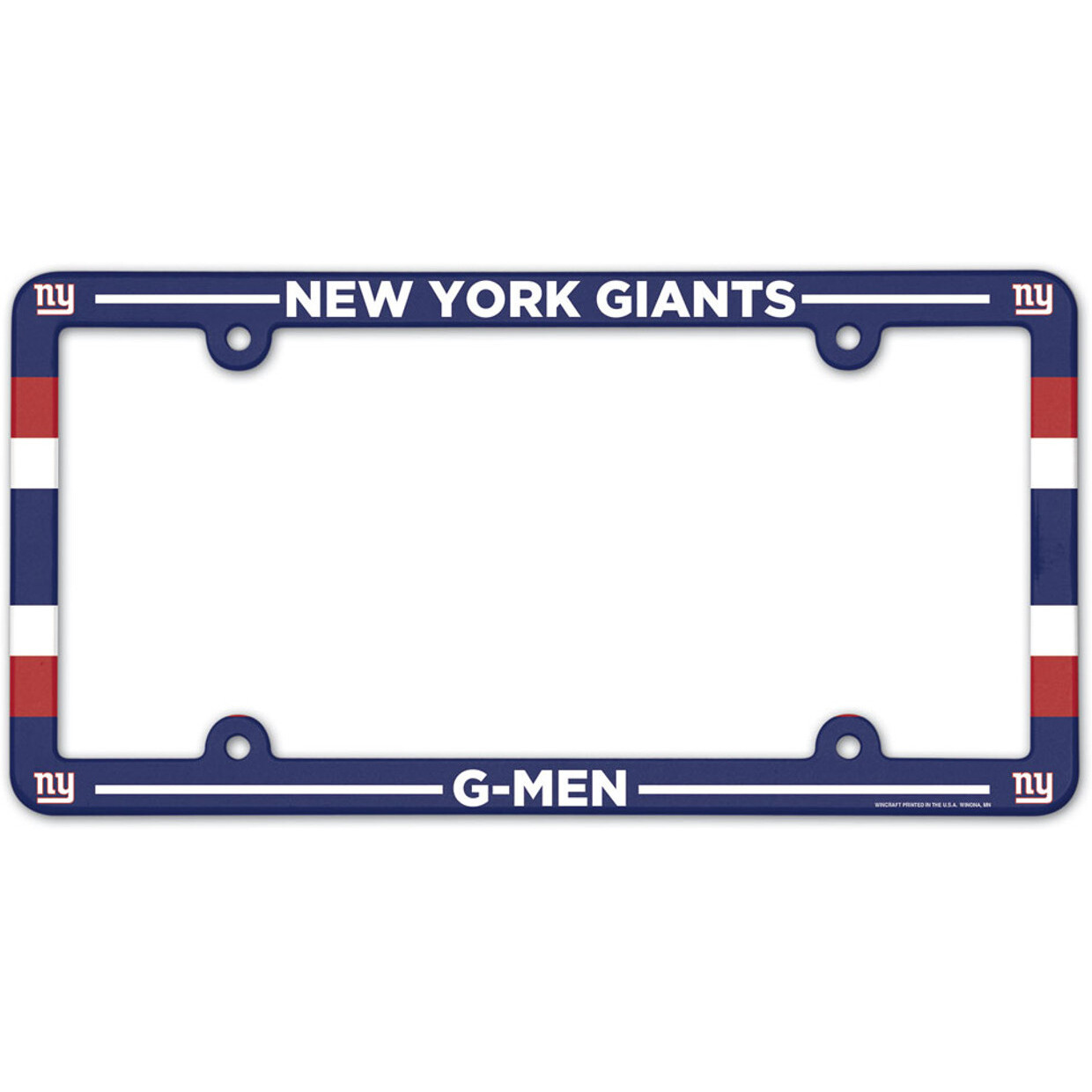 New York Giants License Plate Frame Plastic Full Color Style