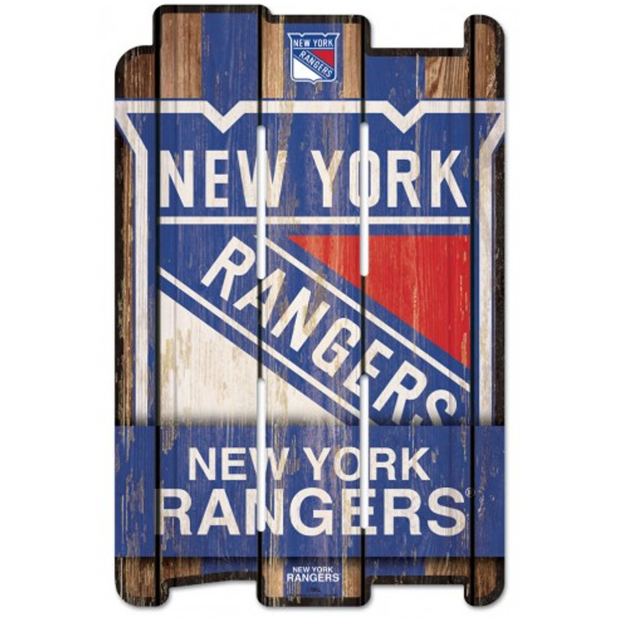 New York Rangers Sign 11x17 Wood Fence Style