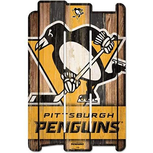 Pittsburgh Penguins Sign 11x17 Wood Fence Style