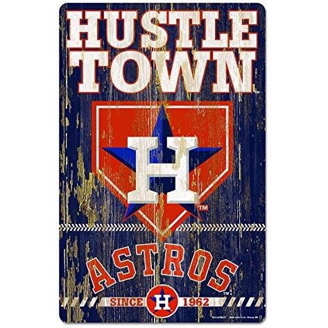 Houston Astros Sign 11x17 Wood Slogan Design