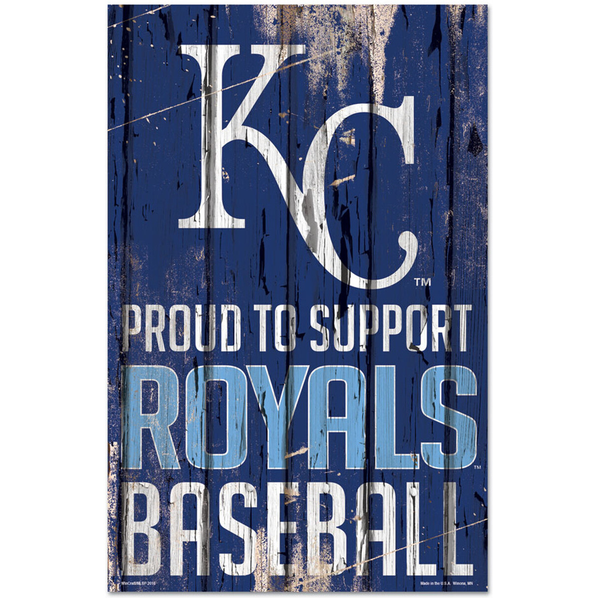 Kansas City Royals Sign 11x17 Wood Proud to Support Design