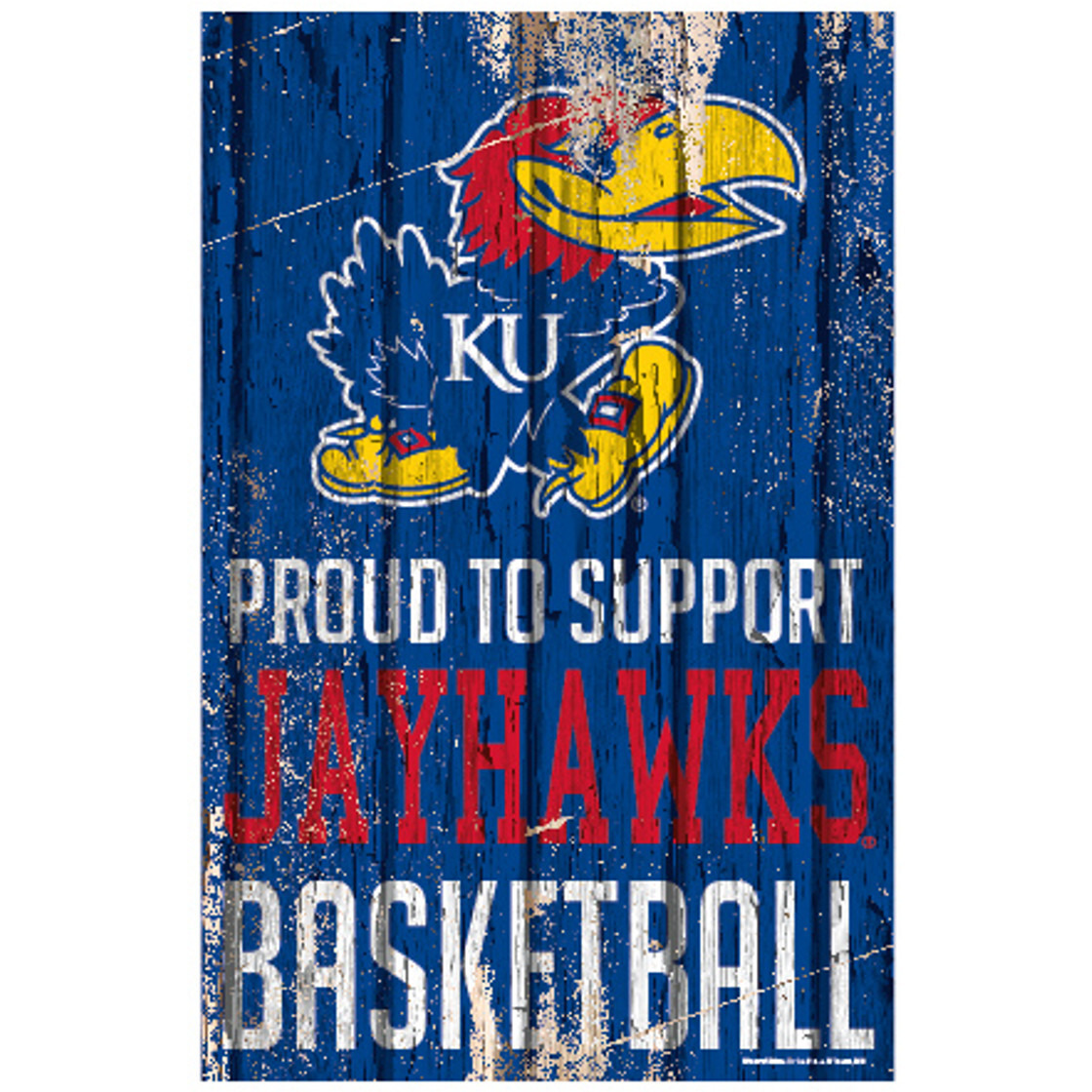 Kansas Jayhawks Sign 11x17 Wood Proud to Support Design