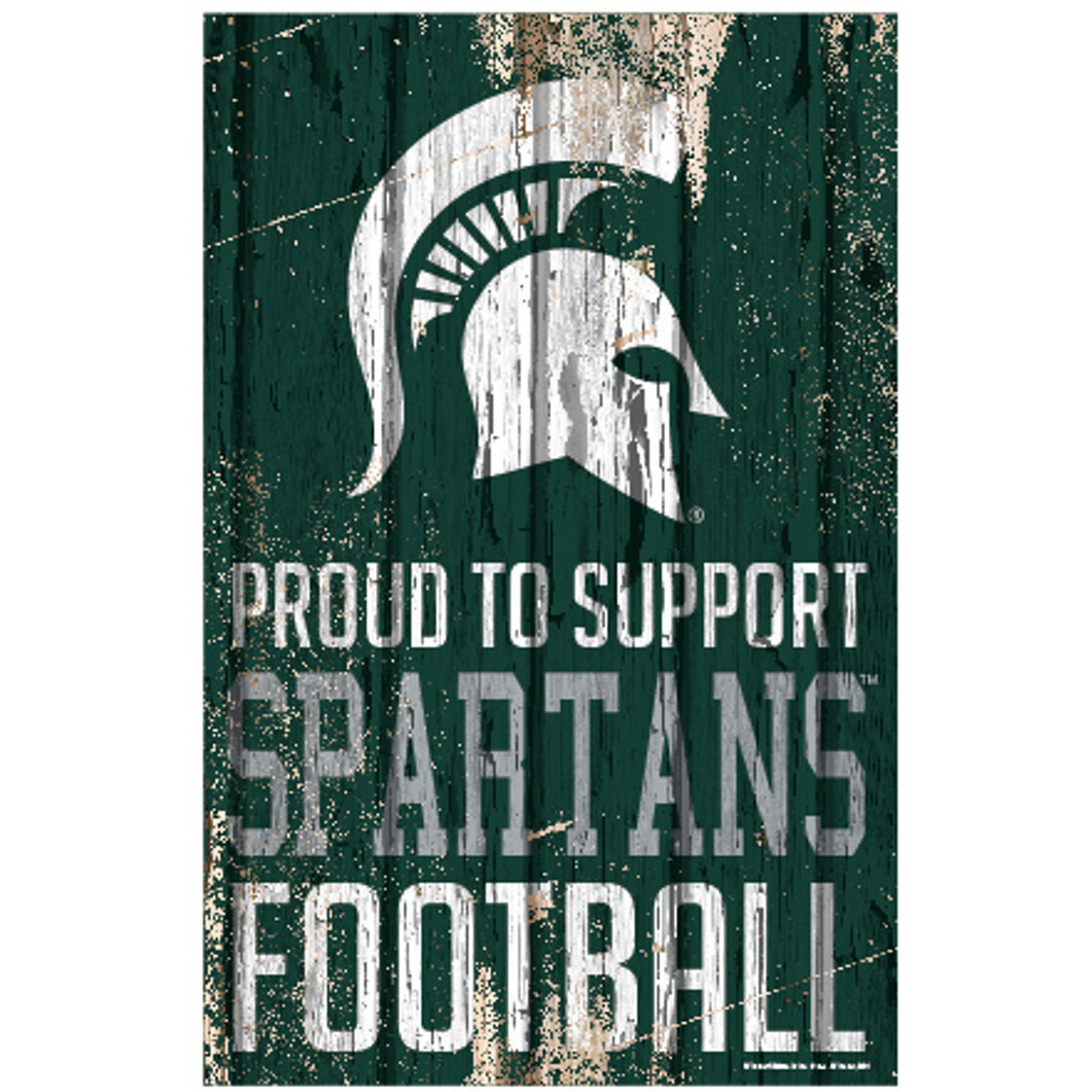 Michigan State Spartans Sign 11x17 Wood Proud to Support Design