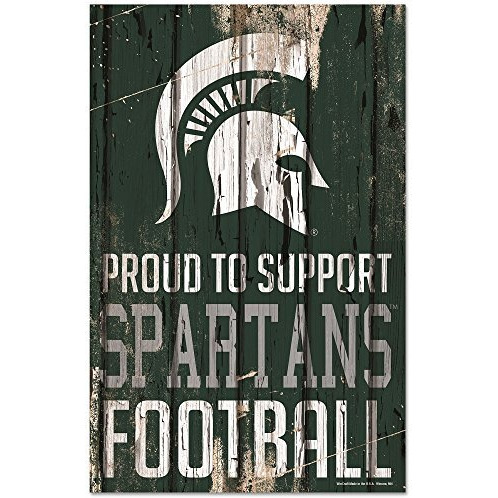 Michigan State Spartans Sign 11x17 Wood Proud to Support Design