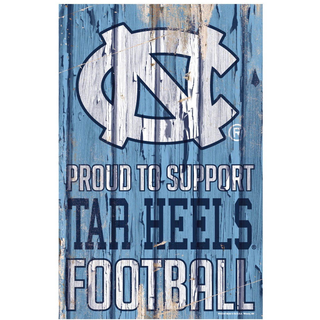 North Carolina Tar Heels Sign 11x17 Wood Proud to Support Design - Special Order